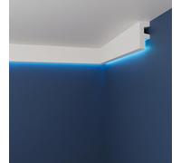 LED Coving, XPS Cornice, WLD01 6.5x2.6cm, Internal Corner 2 x 20cm | No Cutting Needed, Just Join on Site, Same Profile as Lengths, Paintable White, LED Strip & Adhesive Not Included