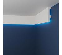 LED Coving, XPS Cornice, WLD03 10x2.5cm, Internal Corner 2 x 20cm | No Cutting Needed, Just Join on Site, Same Profile as Lengths, Paintable White, LED Strip & Adhesive Not Included