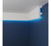 LED Coving, XPS Cornice, WLD04 10x3cm, Internal Corner 2 x 20cm | No Cutting Needed, Just Join on Site, Same Profile as Lengths, Paintable White, LED Strip & Adhesive Not Included