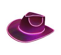 LED Cowboy Church - Light Western Hat | Batch of Bright Festive Accessories Included, Night Dance Animation, Country Themed Evening, Carnival Costume, Fun Concert p