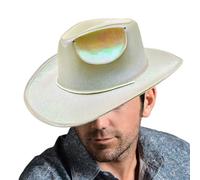 LED Cowboy Hat - 2 AA Western Sparkly Cowgirl Hat | Luminous Cowboy Bulk Glow in the Dark for Party, Dance, Role Play, Adults, Girls, Men, Women, Nightclub, Adjustable Settings