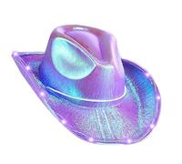 LED Cowboy Hat, Glowing Cowboy Hat, Halloween LED Hat, Light Up Cowboy Hat, Flashing Cowboy Hat, Colorful Halloween Hat, LED Party Hat, Halloween Costume Hat, Large Brim LED Hat, Glowing Costume