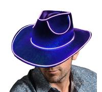 LED Cowboy Hat - Light Up Cowboy Hat - Neon Rancher Hat Cowboy Hat Light Up Flashing Hat The Cowboy Style Is Cool And Modern Technology Is Added