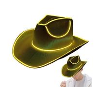 LED Cowboy Hat, Light Up Cowboy Hats, Women Sparkly Cowgirl Hats, Neon Glitter Light Up Cap, Women and Men Sparkly Cowhand Cap Battery Operated, for Prom Birthday Party Halloween Christmas