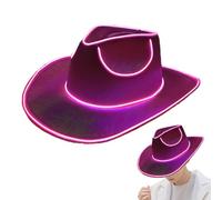 LED Cowboy Hat, Sparkly CowboyHat Battery Operated, Light Up CowboyHat for Womens and Mens, Neon Rancher Hat, Fashion Cowboy Caps, Costume Accessories for Disco Birthday Halloween Parties