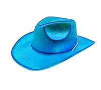 LED Cowboy Hat, Sparkly Neon Light Up Cowgirl Hat, Disco Western Costume Headwear, Ideal for Disco Birthday Halloween Parties Dress Up Cosplay Costume Accessories for Men Women