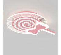 Led Creative Cartoon Lollipop Ceiling Light, Children's Room Eye Protection Ceiling Light, Nursery Ceiling Light, Bedroom Ceiling Light, Princess Room Light,Pink/Pink