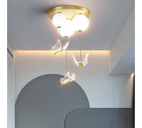 LED Creative 's Room Balloon Bedroom Ceiling Light Net Red Boy Butterfly Ceiling Hanging Lamp Romantic Girl Pink Princess Bedroom Living Room Chandelier Interesting Life,Hanging Light(Gold,Wh
