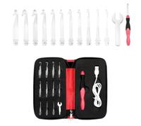 LED Crochet Hooks Set with 11 Sizes Interchangeable Hook Heads 2.5mm-8.0mm for Beginners Adult Knitting Project