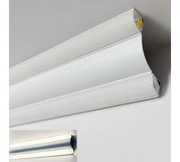 LED Crown Molding Channel for Ambient Lighting 2.5m (8.2ft) Aluminum Coving for 1/4" & 3/8" Light Strips White Decorative Ceiling & Wall Moulding System