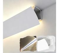 LED Crown Molding Lighting Channel for Wall and Ceiling Edge - Up Down Indirect Lighting Kit with Diffuser for Living Room, Bedroom, Hallway