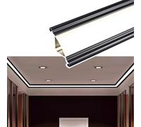 Led Crown Molding Lighting Channel for Wall Ceiling Edge, Lighted Black Crown Molding Trim, Aluminum Alloy Led Baseboard Diffuser with Milky Cover(3.5m(11.5ft))