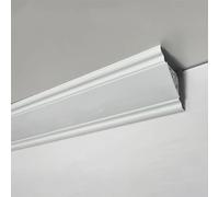 LED Crown Molding Lighting Profile - 11m/36ft White Aluminum Channel for 12mm Strip Ideal for Wall & Ceiling Washer Decor Trim and Skirting Board Covers