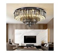 Led Crystal Ceiling Chandelier for Living Room Modern Home Decor Lamp Round Luxury Black Lighting Fixture