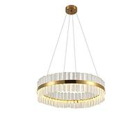 LED Crystal Ceiling Light Dimmable Round Elegant Chandelier for Bedroom Living Room Dining,Diam400mm Small Gift