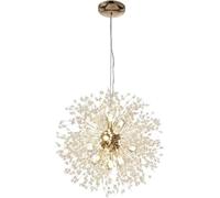 LED Crystal Chandelier Modern Firework Pendant Light Fixture Gold Ceiling Dandelion for Dining Room Kitchen Island Girls The New Warm 40CM (Warm Light 55CM)