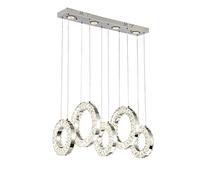 Led Crystal Chandelier Pendant Lighting Fixture 9 Lights Chandelier Hanging Adjustable Ceiling Light Fixture for Dinning Room Bedroom,Tricolor Light,Silvery White.