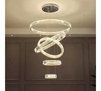 LED Crystal Staircase Luxury Living Room Villa Hall Ring Light Modern Simple Staircase (Emitting Color : Cold Size : D40cm 60cm 80cm) (Cold D40cm 60cm)