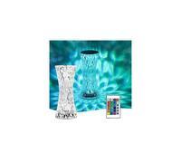 LED Crystal Table Lamp, Modern Creativity Acrylic Diamond Bedside Lamp Touch and Dimmable [16 Colours & 4 Modes] with Remote Control, RGB Colour