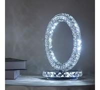 LED Crystal Table Lamps, Modern Bedroom Bedside Lamp Night Light, Minimalist Fashion Stainless Steel Bedside Nightstand Desk Lamp,White light,20 * 23cm