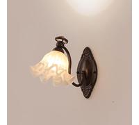 LED Crystal Wall Light Florentine Rustic Indoor Country Style Wall Lamp 2 Flame Flowers Glass Lampshade Bedside Lantern 3 Colour Modes Wall Lighting Metal E27 for Bedroom Living Room