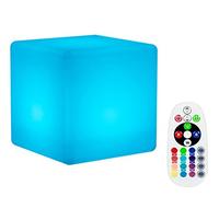 LED Cube Mood Light,DINOWIN Rechargeable Bedside Night Lamp Light,Remote Control LED Decorative Light,16 Color Change Lights with 4 Flash Modes, Lighting for Party,Wedding,Bedroom,Garden(20CM/7.9'')