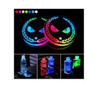 LED Cup Holder Lights, 2 PCS USB Charging Coasters With 7 Colors Luminescent Light Pad, Mat for Car Decoration Atmosphere Light