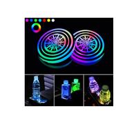 Led Cup Holder Lights for Car,2 PCS 7 Colors Changing Led Car Coasters,USB Charging Car Atmosphere Lamp,Cup Holder Lights for Car Decoration