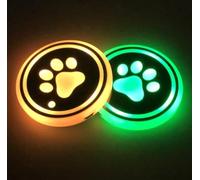 LED Cup Holder Lights for Car,2pcs LED Car Coasterss with 7 Colors Luminescent Light Cup Pad,USB Charging Cup Mat,Inside Car Lighting Accessories (Style 2)