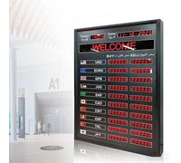 LED Currency Exchange Rate Display for Banks, 10 Country Exchange Rates, Remote Control, Scheduled Updates, Power Failure Memory, 27.56 × 43.31in