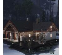 vidaXL LED Curtain Icicle Lights 10m 400 LED Warm White 8 Function Fairy Light