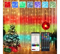 LED Curtain Lights, 3mx3m 300 RGB LED Curtain String Lights with Remote Control, USB Powered for Bedroom, Wedding, Christmas, Party, Garden, Indoor Decoration
