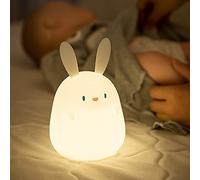 LED Cute Rabbit Night Light, Cute Silicone Bunny Lamp and Animal NightLight,LED Squishy Animal Light for Sleep,Kawaii Bedside Lamp Room,Rechargeable Bedside Touch Silicone Lamp (Rabbit)