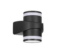 Led Cylinder Wall Light Fixtures Ip65, 10W Waterproof Wall Lamp 6000K up and Down Aluminum Hardwired for Bedroom Dining Room The Door Hallway,Black,Warm White
