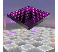 LED Dance Floor Tile with Infinity Mirror Effect, 3D Visual Panel for DJ Party Wedding Club Stage Decoration