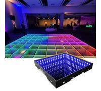 LED Dance Floor Tile with Infinity Mirror Effect, Light Up 50x50cm for Holiday Parties, Weddings, and Events with Wired Connection