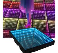 LED Dance Floor Tiles with Infinity Mirror Effect, DMX Control & Tempered Glass for Nightclub and Event Lighting