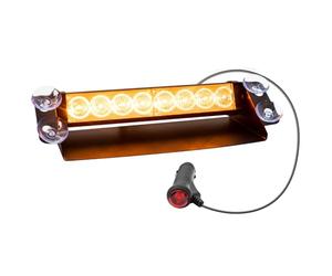 LED Dash Emergency Strobe Lights Interior Windshield Yellow Flashing Warning Light Bar w/Suction Cups for Police Law Enforcement Construction Vehicles Trucks.