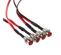 LED Dash Indicator, Bright Red Directional Warning Light Panel Lamp 4 Pcs 12V 8mm for Car Van Boat RV Marine Drivers