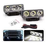 LED Daytime Running Light Set, 3 LEDs, Daytime Running Light, Fog Light, Lamp, Universal, Fits Car, SUV, Sedan, Coupe, Vehicle, 2 Pieces