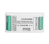 LED Decoder RGB Controller DMX512 Constant Voltage Control 9 24V 3 Channels Mini Decoder for LED Light Bar Wall Washer Light Stage Light Plastic 93x45x23mm
