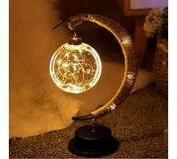 LED Decorative Light, Lunar Lamp Star Moon Christmas Light, Birthday Gifts Hemp Rope USB Iron Night Light Battery Powered Warm Colour