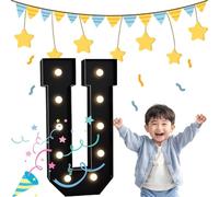 LED Decorative Light Up Letter Lights, Black Marquee Letters Led Number Sign Large For Birthday Christmas Anniversary Decor(Letter U,2.3FT)