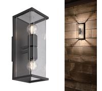 LED Design Outdoor XXL Wall Lamp Graphite up & Down 2x Philips 7W E27 Warm White