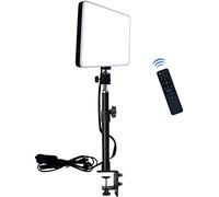 LED Desk Bi-Color Video Light, Key Light with C-Clamp Stand, 2700K-5700K Dimmable, Wireless Remote, Studio Photography Lighting