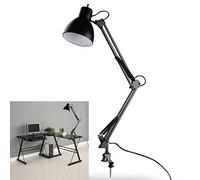 LED Desk Lamp - BANGWEIER Black Flexible Swing Arm Clamp Mount Lamp Office Studio Home Table Desk Light