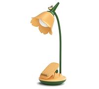 LED Desk Lamp Clip on Lamp Cordless Table Light Adjustable Gooseneck Dimmable Touch Rechargeable Battery Eye-Caring Night Light for Kids,Mini Cute Lamp for College Dorm Bedroom Reading (Yellow)