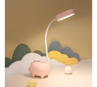 LED Desk Lamp, Dinosaur Night Light for Kids, Touch Control with 3 Color Modes for Reading & Soothing Glow, Cute Bedside Nursery Decor, Fun Gift for Boys, Girls, Teens (Pink)