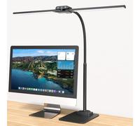 LED Desk Lamp, Double Head with Base, Dimmable Architect Desk Light
