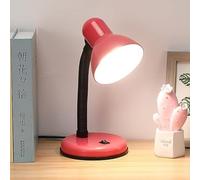 LED Desk Lamp - Eye-Caring Metal Light for Reading & Work - Adjustable Light String Table Lamp for Home & Bedroom - Stylish Red Accent Lamp